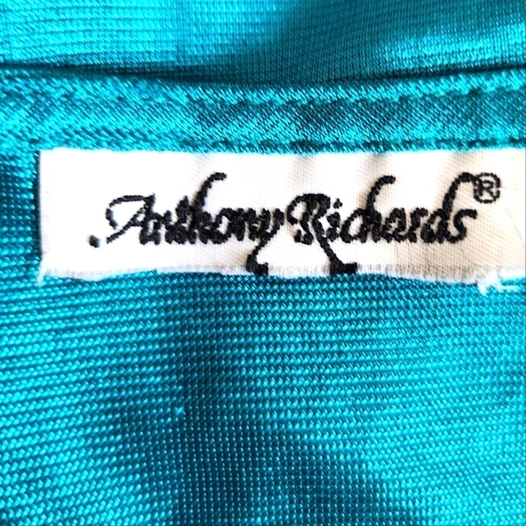 VINTAGE TEAL ANTHONY RICHARDS MAXI NIGHTGOWN SIZE LARGE - Picture 7 of 7